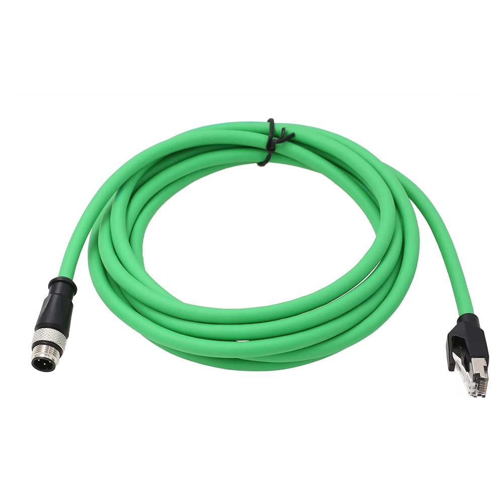 M12 4핀 D 코드 수 Cat5e 이더넷 RJ45 하이 - 플렉스 차폐 케이블 네트워크 3미터 2m - 상품 이미지