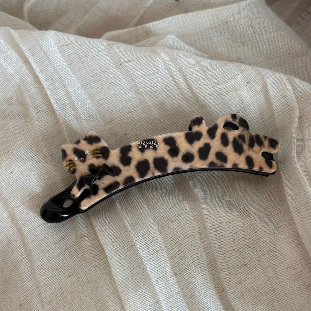 깜찍한 고양이 바나나핀 포니테일 머리핀 셀룰로오스 헤어집게삔 이미지 8