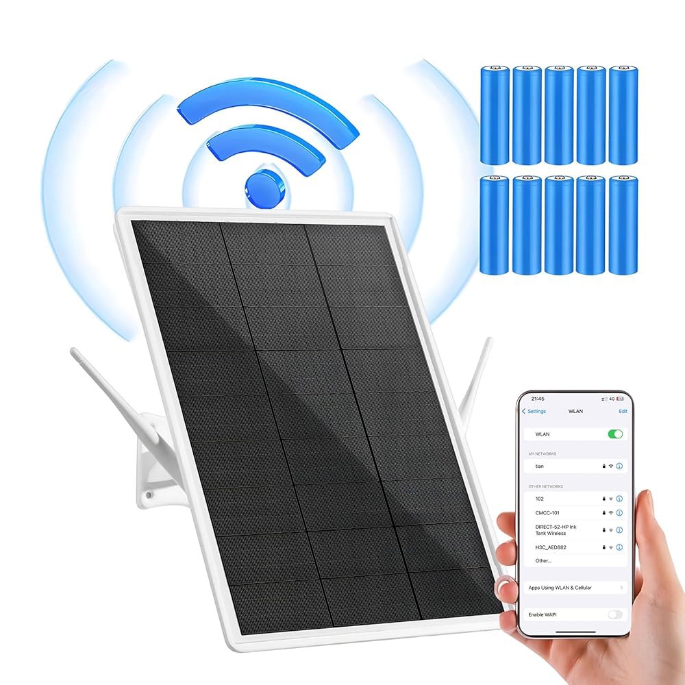 SECUEYE Solar 4G LTE 모뎀 IP66 카메라 VSIM 방수, 트레일 카메라에 Wi-Fi SIM 슬롯, 라우터, 카드 야외 핫스팟, 보안 배터리, 내장 및 2.4Ghz - 상품 이미지