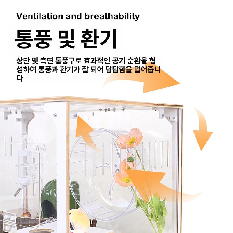 투명 햄스터 소동물 케이지 캐빈 키우기 하우스 번식 기니피그 빈 리빙박스 아크릴 - 상세 이미지 5