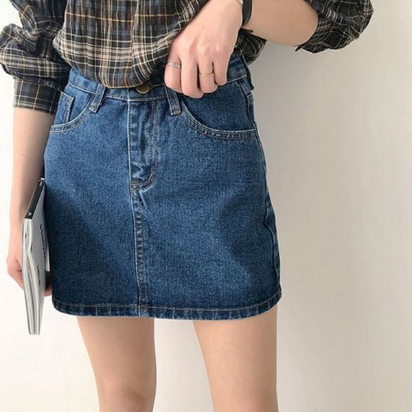 미니 여성 데님 스커트 하이 여자 청치마 슬림핏 캐주얼 웨스트 - 상품 이미지