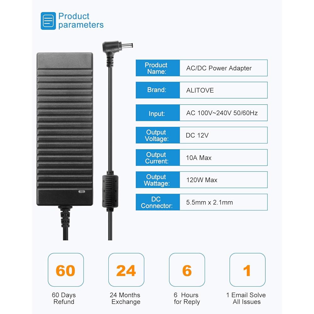 10A 120W AC 어댑터 100-240V 50-60HZ 프린터용 - 변압기 3D 출력 10Amp 5050 LED 스트립 조명 3528 잭 DC 카메라 5.5x2.5mm CCTV - 상세 이미지 2