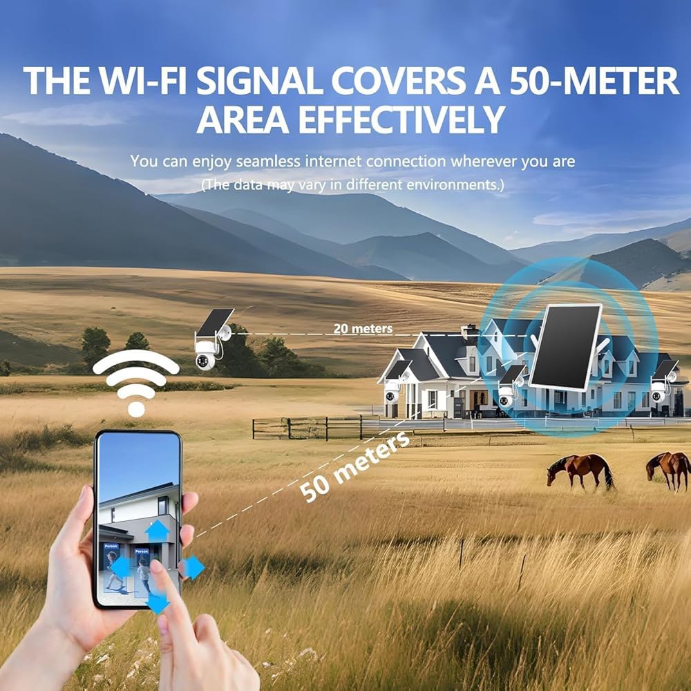 SECUEYE Solar 4G LTE 모뎀 IP66 카메라 VSIM 방수, 트레일 카메라에 Wi-Fi SIM 슬롯, 라우터, 카드 야외 핫스팟, 보안 배터리, 내장 및 2.4Ghz - 상세 이미지 3