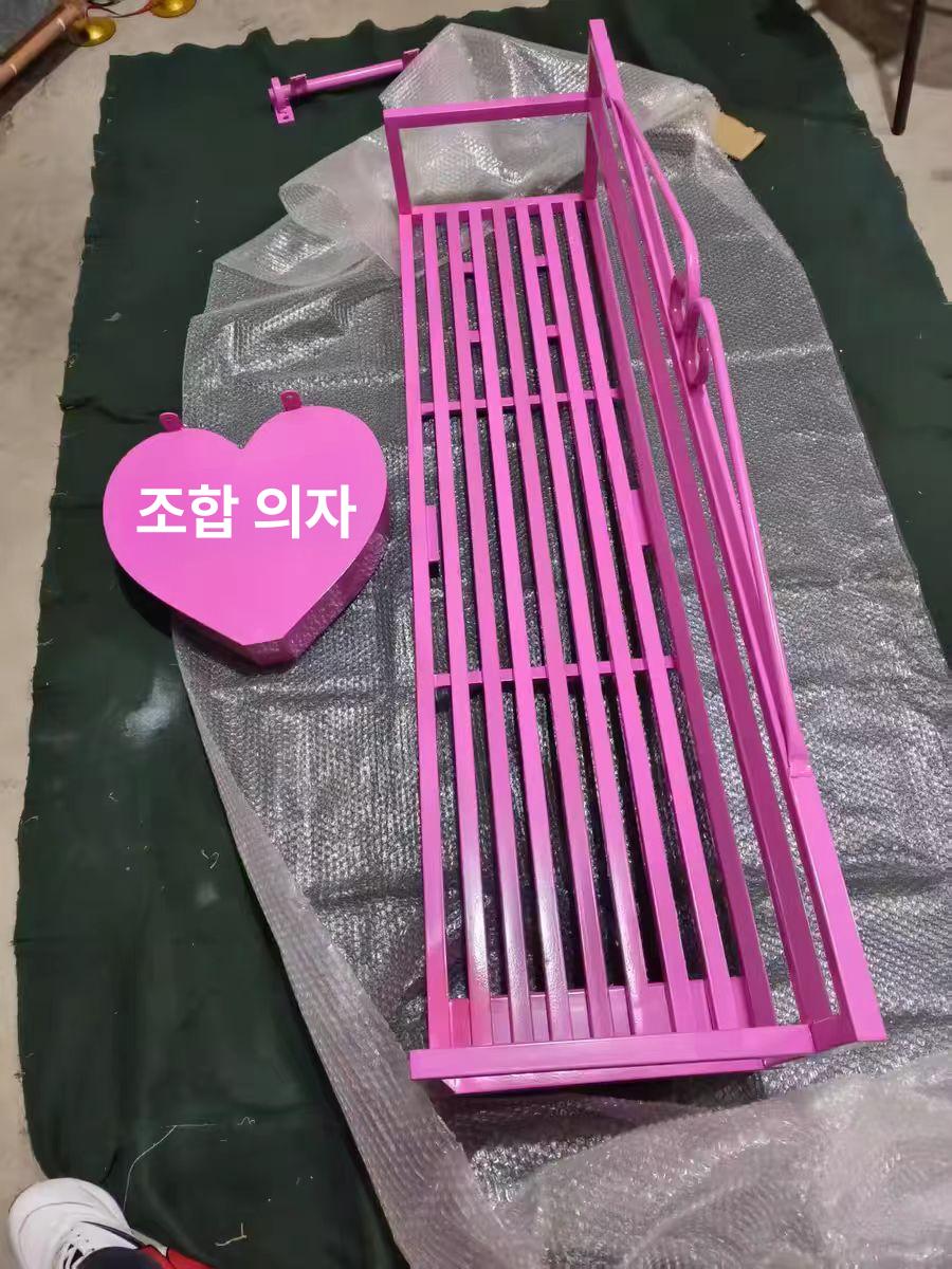 철제 야외 벤치 카페 가든 시소 마당 공원 조형물 펜션 커플 촬영 의자 - 상세 이미지 5