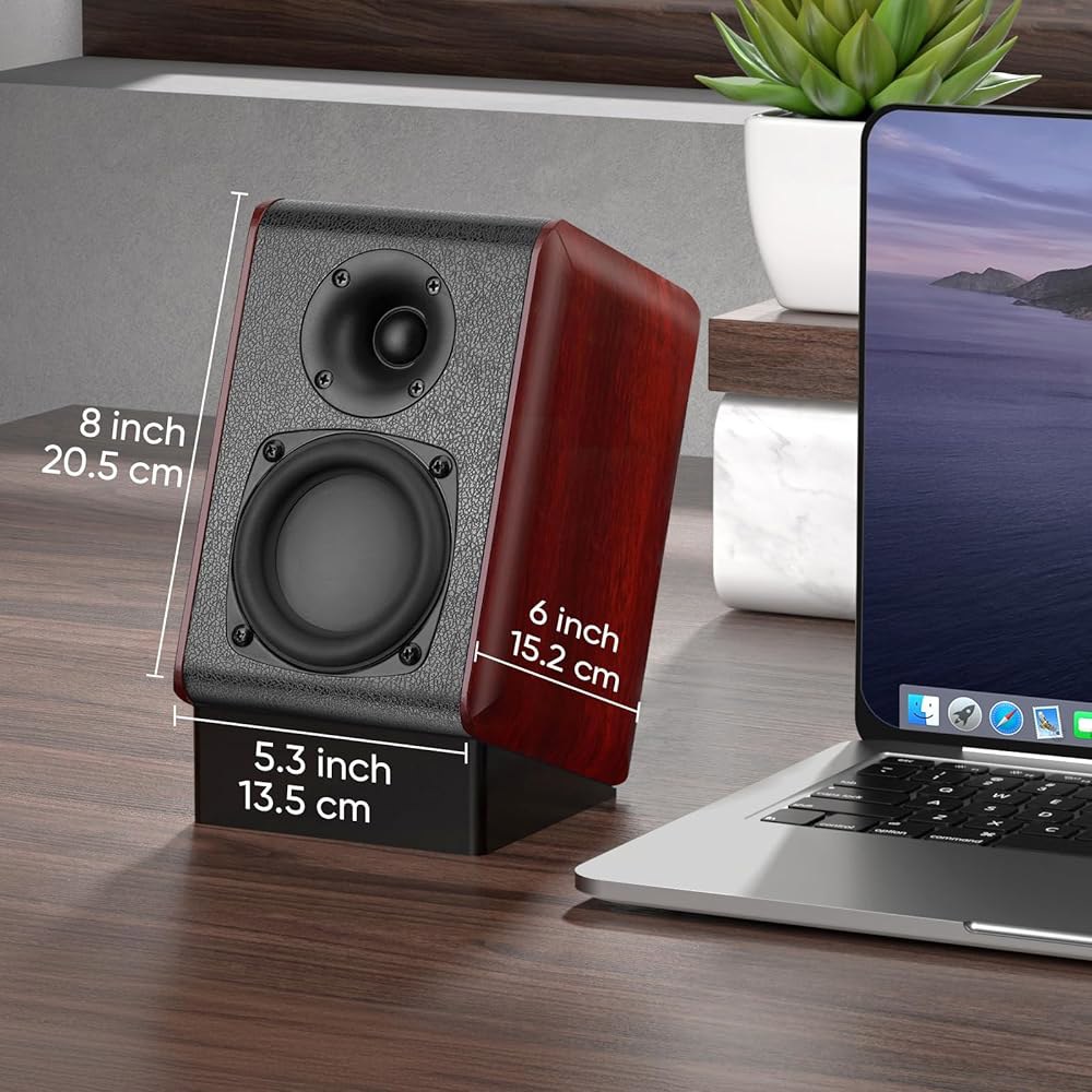 8.9cm(3.5인치) 우퍼가 있는 패시브 책장 필요, PC/게임/턴테이블용 데스크탑 스피커, 4옴, 전면 스테레오 홈 가능 벽 또는 앰프 서라운드, 장착 수신기 - 상세 이미지 3
