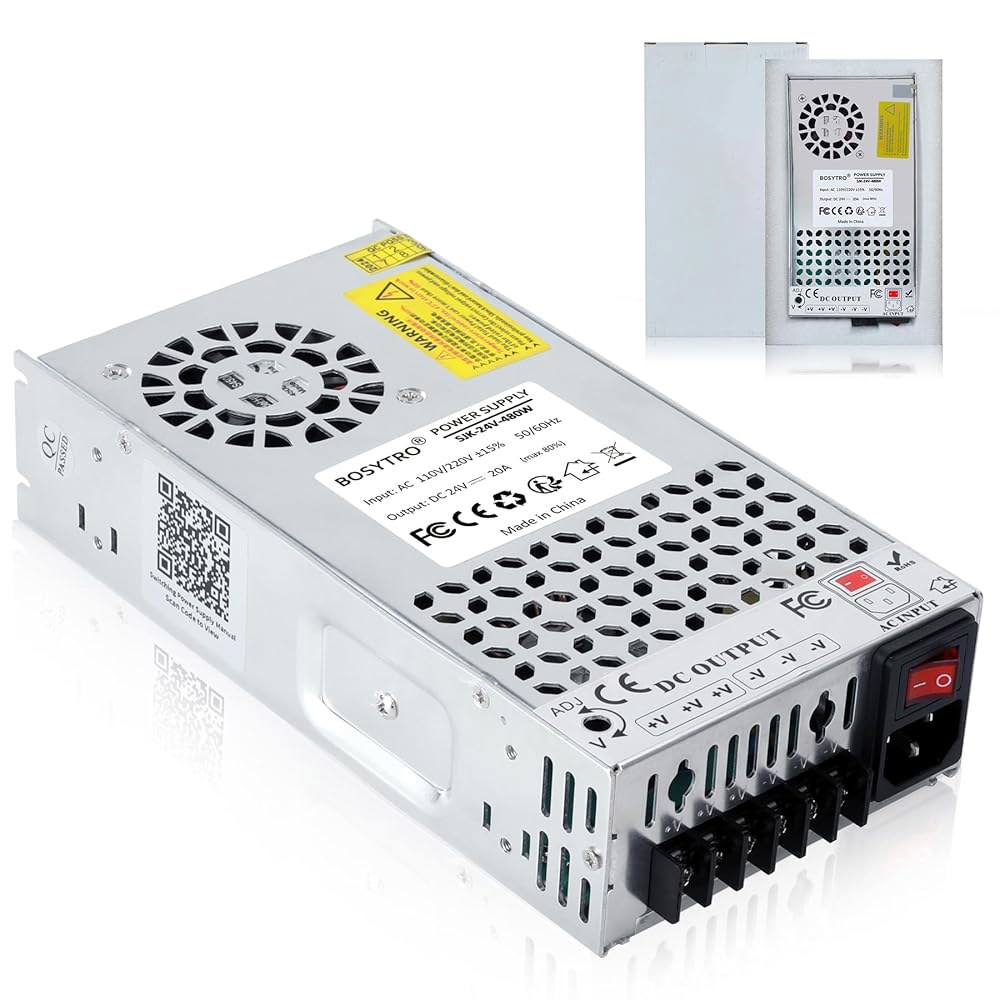 업그레이드된 출력 포트 24V 20A 24볼트 480W AC110V/220V 3D 보안 스위칭 없음) 범용 트랜스포머 공급 코드 장치, 전원 카메라 (SMPS), DC 시스템(전원 - 상품 이미지