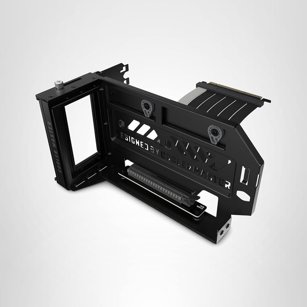 쿨러 마스터 액세서리 수직 GPU 카드 홀더 키트 V3 블랙, 프리미엄 라이저 케이블 PCI-E 4.0 x 16-165mm, PCIe 3.0 호환, E-ATX용 길이 조절 가능|A - 상품 이미지