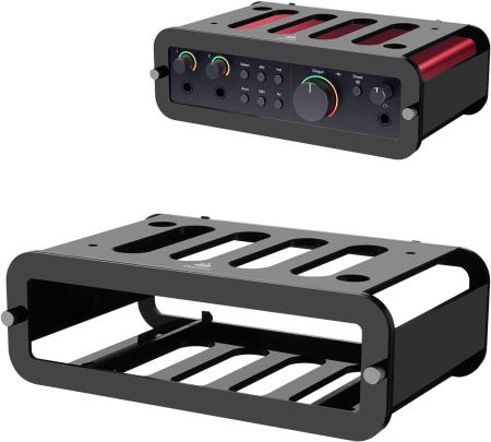 TXEsign [해외]스칼렛 2i2 4세대용 책상 밑 홀더 아크릴 벽 마운트 데스크톱 스탠드 정리함 스테이션 테이블 오디오 인터페이스 녹음용 TXEsign (블랙) Black