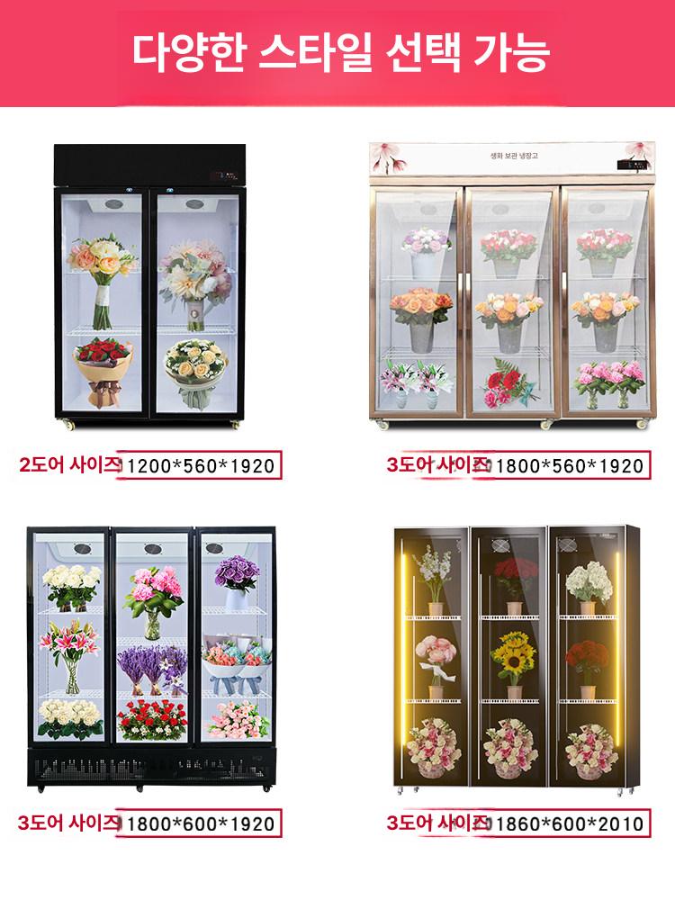 미니 꽃냉장고 업소용 식물 보관함 디피 전시용 꽃 꽃집 신형 2도어 공냉식 블랙 하부 프레스 - 상세 이미지 4