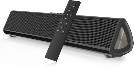 S16 [해외]TV/PC용 휴대용 사운드 바 2200mAh 배터리를 갖춘 105dB Bluetooth 5.0 무선 및 유선 프로젝터/폰/태블릿용 리모컨이 있는 3D 서라운드 홈 시어터 내
