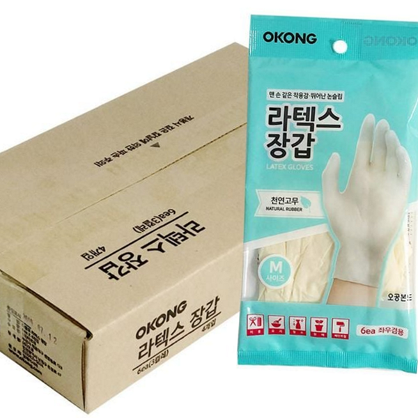다용도 라텍스 고무 장갑 위생용 일회용 라텍스 장갑 주방용 청소용 - 상품 이미지