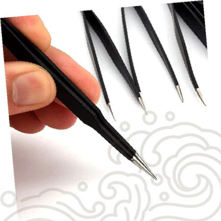 정밀작업용 대전방지 핀셋 공예 취미 모형제작 네일 꾸미기 손작업 도구 세밀한