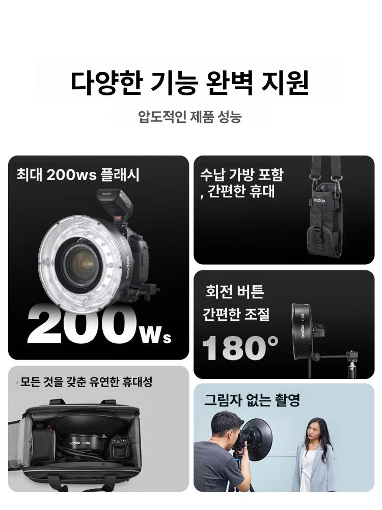 헤드 확장 사진용 벌집 나선형 링플래시 매크로 링라이트 R200 링 라이트 공식 표준 - 상세 이미지 2