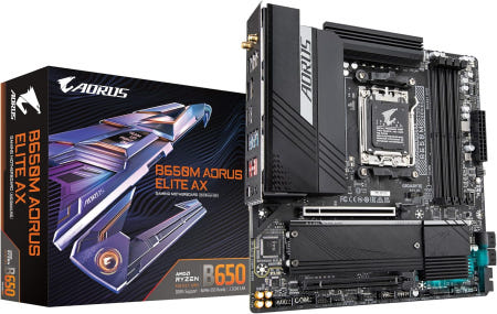 [해외]기가바이트 B650M AORUS 엘리트 AX(AM5/ LGA 1718/ AMD B650/ Micro-ATX/ 5년 보증/ DDR5/ 2 B650M|AE|M.2 x2|WIFI