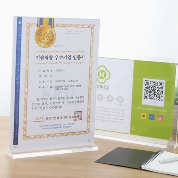 가로형 a4 탁상 액자 투명 투명 탁상 액자 아크릴 사진 - 상품 이미지