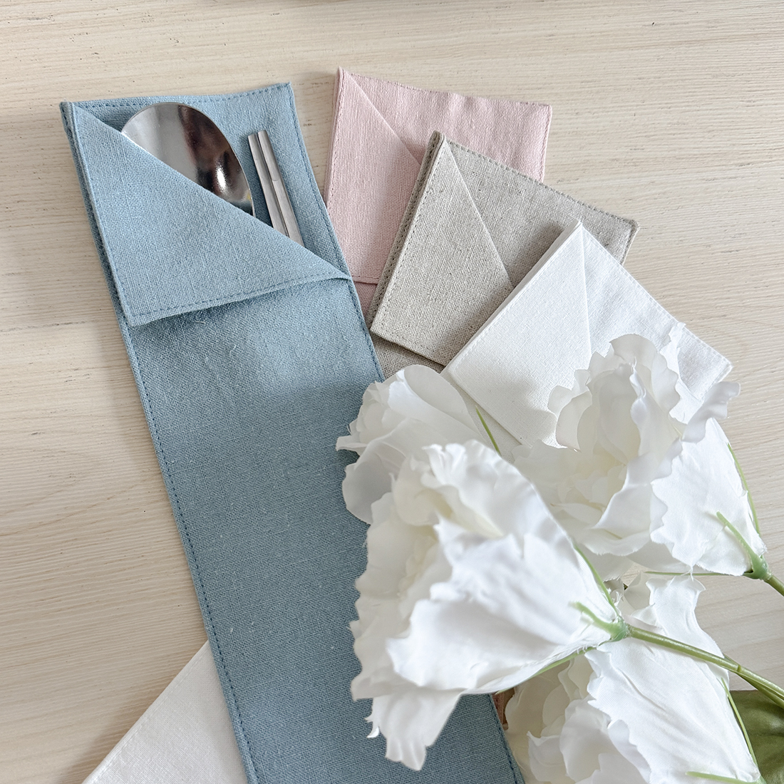 패브릭 수저케이스 수저집 린넨 도시락 수저케이스 천아트반제품