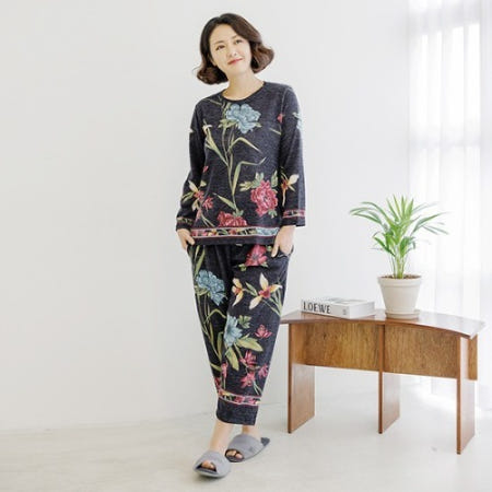 엄마옷 조이마담 H8225 만수국 상하 홈웨어 세트 (겨울용) 중년여성의류