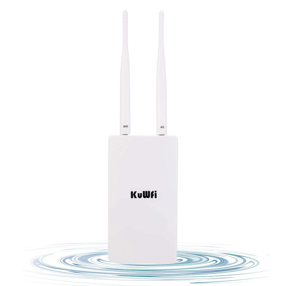 KuWFi 방수 야외 4G LTE 커버리지와 CPE SIM CAT4 외부 적합하지 작동, 모드에서만 않음 라우터, 함께 또는 Wi-Fi 미국에는 카드 안테나 150Mbps 카메라 - 상품 이미지