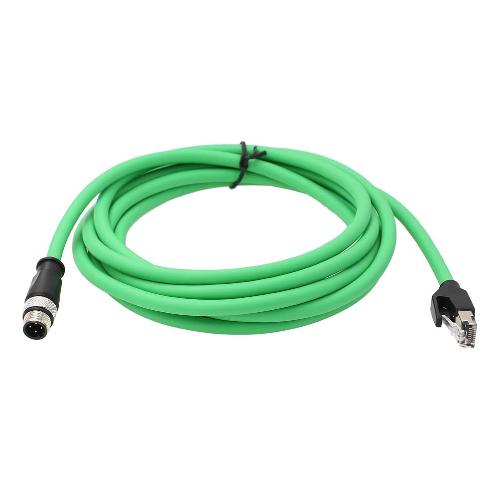 M12 4핀 D 코드 수 Cat5e 이더넷 RJ45 하이 - 플렉스 차폐 케이블 네트워크 3미터 2m - 상세 이미지 2