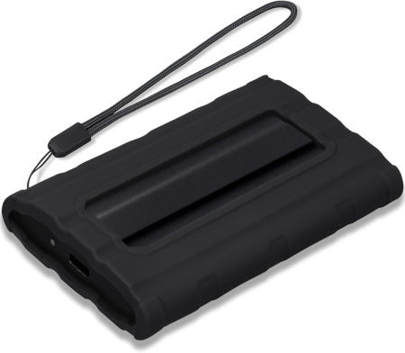 [해외]삼성 T7 쉴드 휴대용 SSD용 Lacdo 실리콘 케이스 1TB 2TB 4TB 외장 솔리드 스테이트 드라이브 소프트 보호 커버 슬리브 스킨 랜야드 블랙 포함 Black