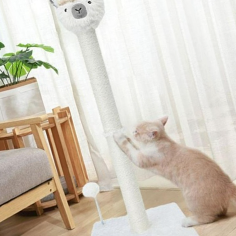 멍냥이랑 알파카 고양이 수직 스크래쳐 로프 벽걸이 - 상품 이미지