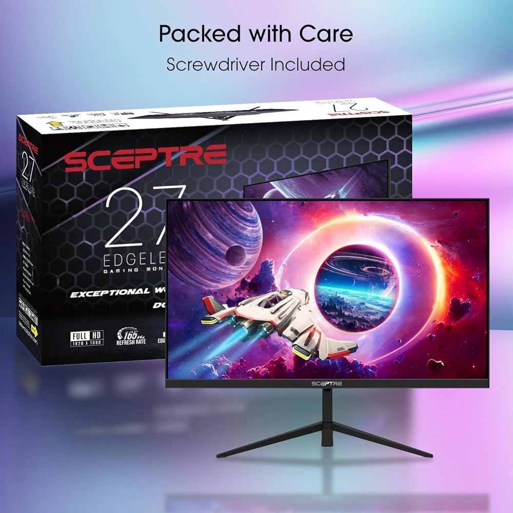 27인치 게이밍 모니터 165Hz 144Hz 2025 시리즈) 내장 1ms 머신 HDMI sRGB FreeSync 포트 (E275B-FWD168 99 블랙 프리미엄 AMD 디스플레 - 상세 이미지 3