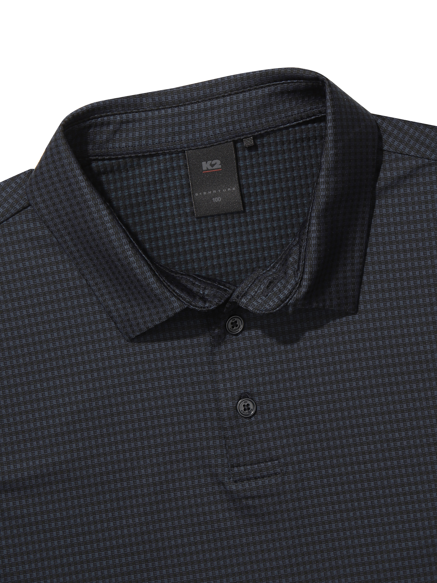 [본사직영] K2 남성 시그니처 까르비코 자가드 반팔 폴로 Dark Navy KMM25263N9 - 상세 이미지 4