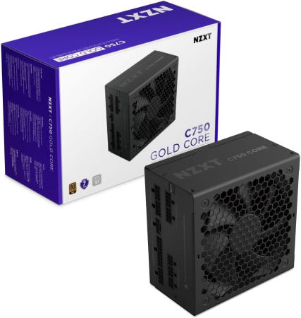 [해외]NZXT C750 골드 코어 - 750W ATX 3.1 전원 공급 장치 80 플러스 사이베네틱스 플래티넘 완전 모듈식 PCIe 5.1 300W 750W Core ATX 3.