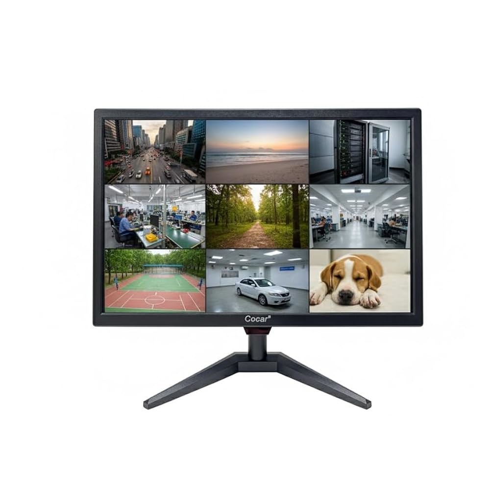 19인치 CCTV 모니터, TFT LCD USB BNC 해상도, 보안 HD 디스플레이, 스크린, STB 스피커, 카메라용 와이드 HDMI 포함 내장 1024x768 오디오 인/출력 - 상품 이미지