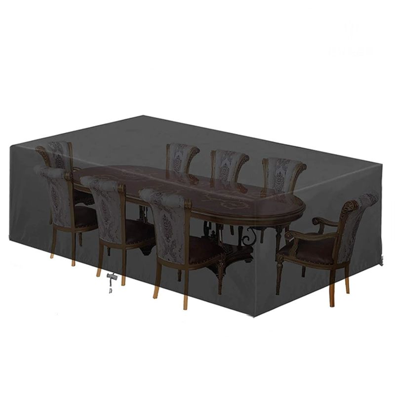 야외 테이블 커버 자외선 차단 레인커버 방수 테이블보 210d 블랙 120 x 120x74cm - 상품 이미지