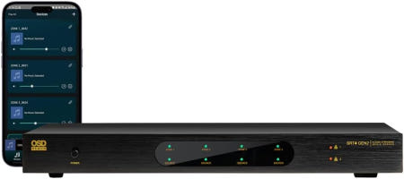 OSD Audio [해외]OSD 오디오 SRT4 GEN2 앱 컨트롤 4 존 미디어 스트리머 iOS 또는 Android Airplay 호환 12V 트리거 4 Zone