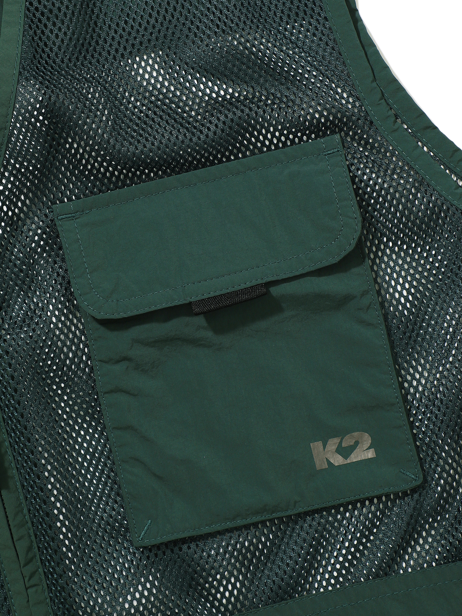 [본사직영] K2 남성 FLYHIKE 유틸리티 V넥 메쉬 베스트 Dark Green KMM25627G9 - 상세 이미지 5