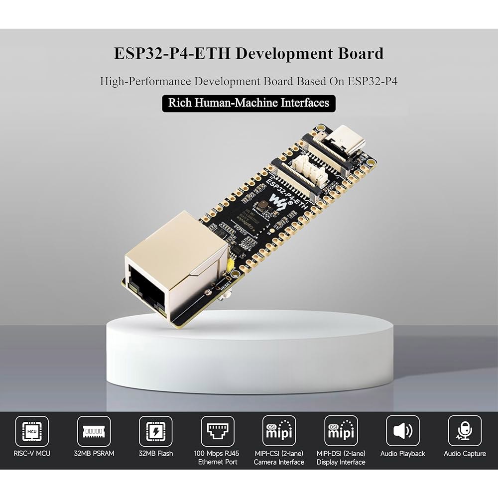 AI ESP32-P4-ETH 개발 보드, ESP32-P4 풍부한 포트, 헤더 상호 등. 작용 인터페이스, 100Mbps RJ45 지원 인터페이스-디스플레이/카메라 이더넷 음성 휴먼 - 상세 이미지 3