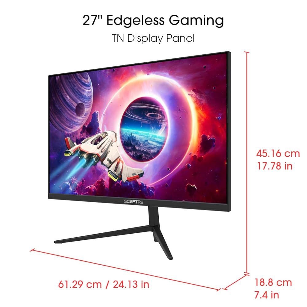 27인치 게이밍 모니터 165Hz 144Hz 2025 시리즈) 내장 1ms 머신 HDMI sRGB FreeSync 포트 (E275B-FWD168 99 블랙 프리미엄 AMD 디스플레 - 상세 이미지 2