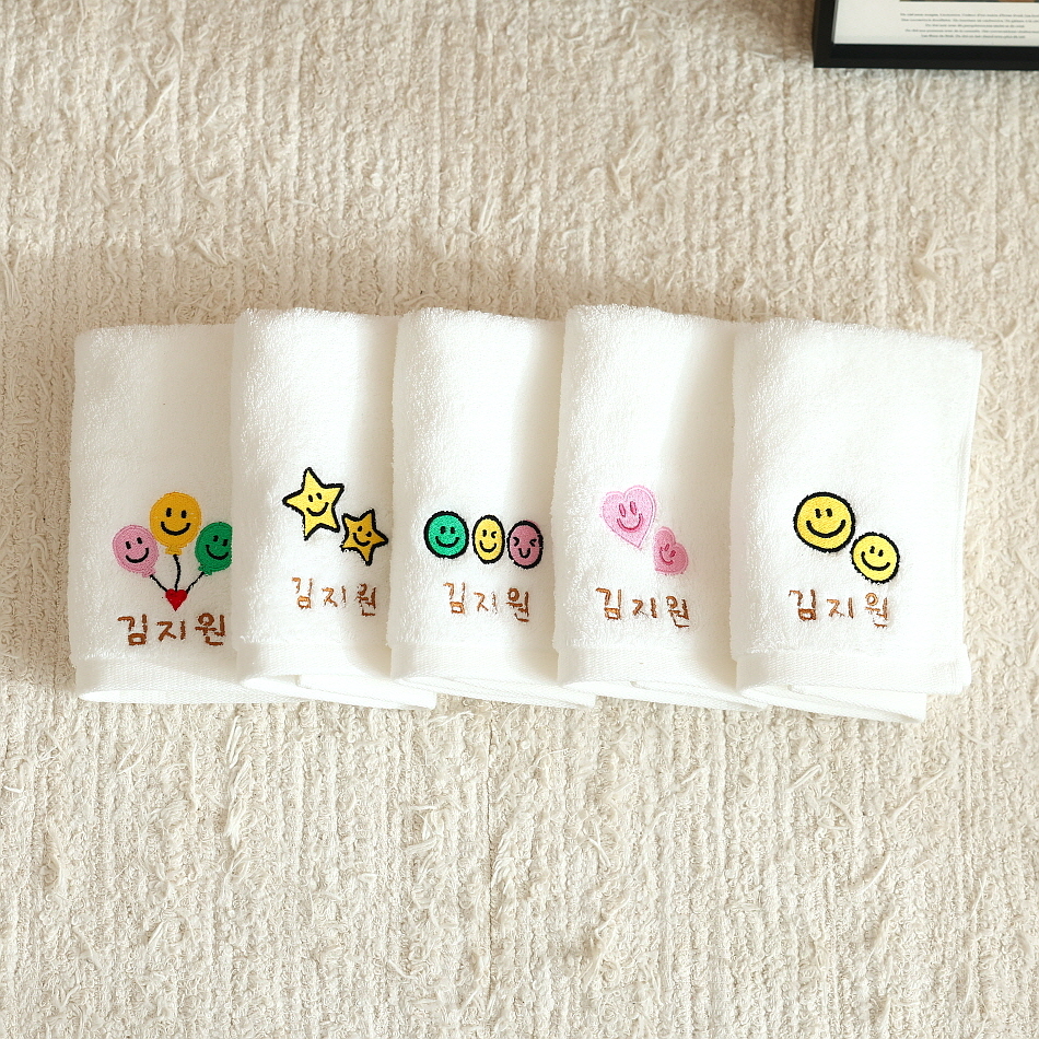네이처 플라워 감성 어린이집 유치원 핸드 타올 타월 고리 수건 - 상품 이미지