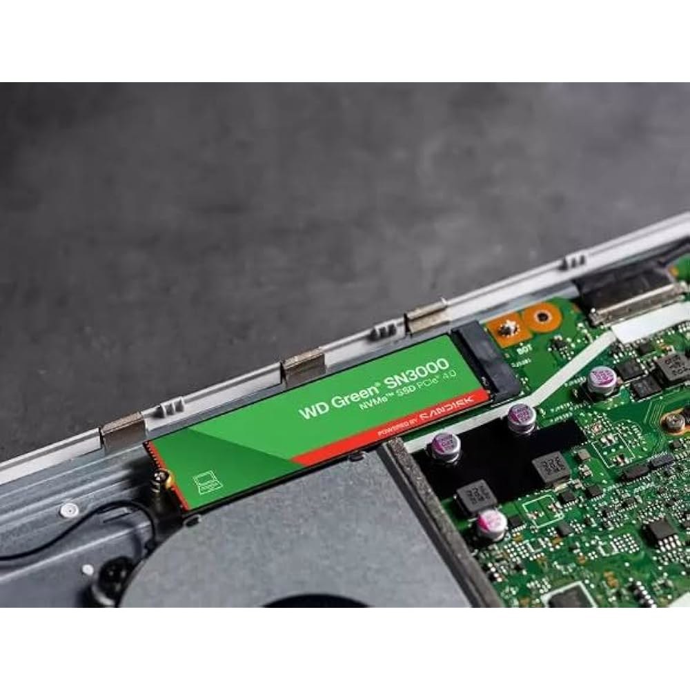 웨스턴 디지털 500GB WD 그린 SN3000 NVMe 내장 SSD - 솔리드 스테이트 드라이브 Gen4 PCIe, M.2 2280, 최대 5,000MB/s WDS500G4G0E - 상세 이미지 2