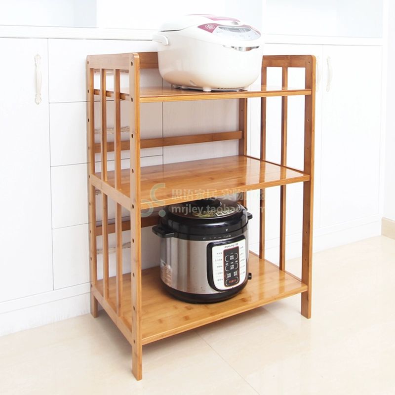 원목 렌지대 조립식 다용도 수납장 오븐 주방수납 틈새 내추럴 두꺼운 3칸 70cm - 상품 이미지