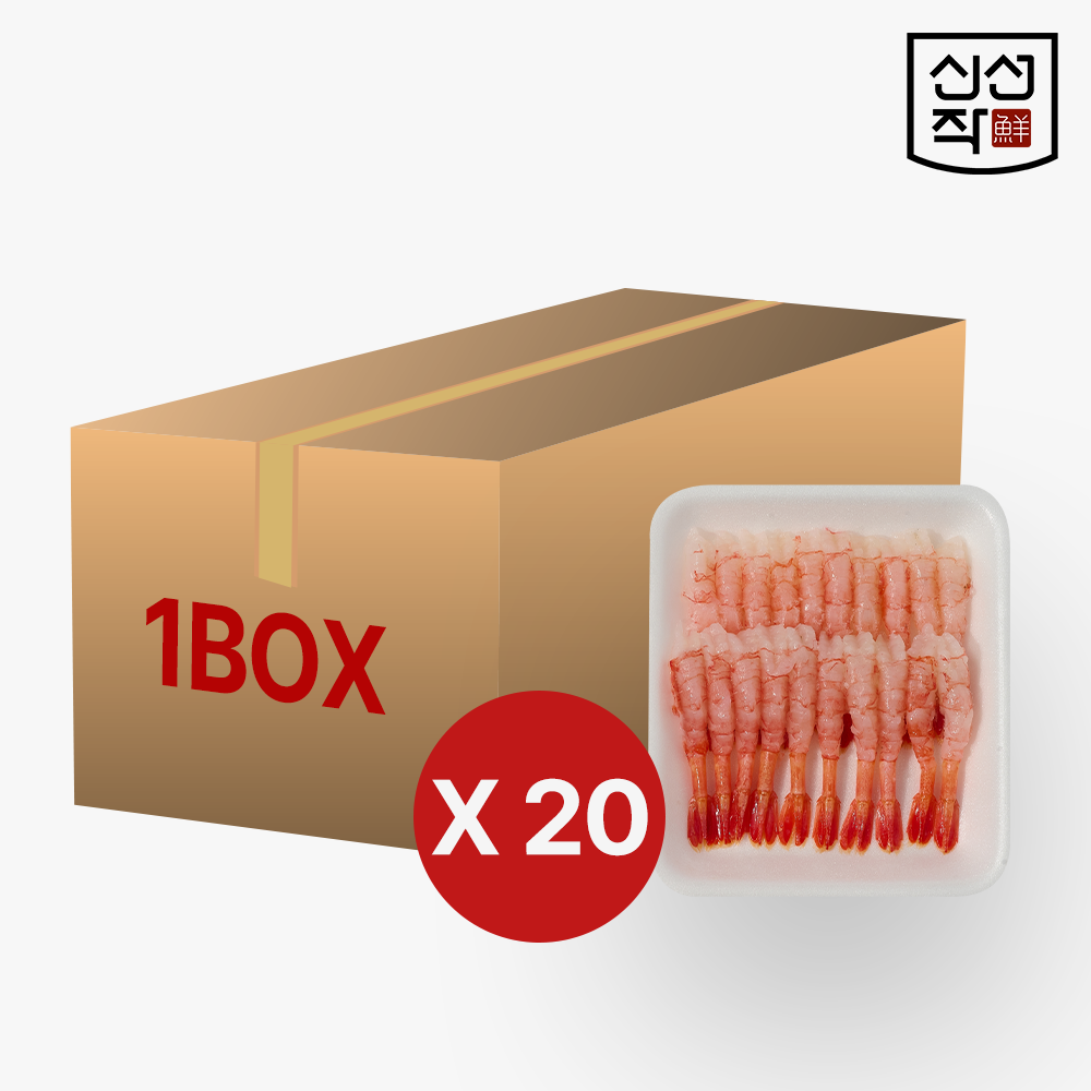 횟감용 단새우 아마에비 20미 x 20p, 1박스 ( L 2L 3L사이즈 ) - 상품 이미지