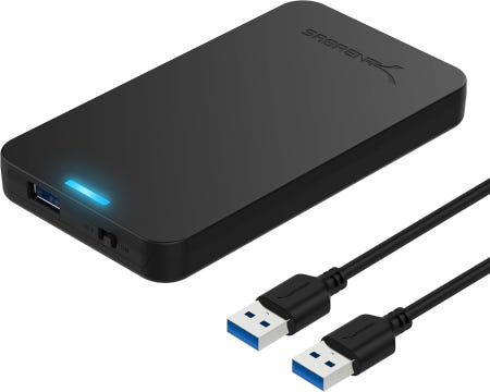 [해외]SABRENT 2.5인치 SATA-USB 3.0 툴 프리 외장 하드 드라이브 인클로저 [SSD에 최적화 UASP SATA III 지원] 블랙(EC-UASP) Black