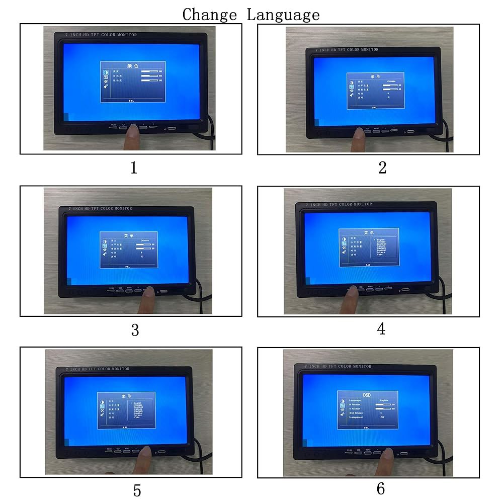 Yasoca 7인치 모니터 HDMI - AV 컴퓨터 PC CCTV 스크린 라즈베리 TFT 1024x600 HD 파이 3 VGA LCD 스피커 디스플레이 내장 차량용 B+ DVR - 상세 이미지 3