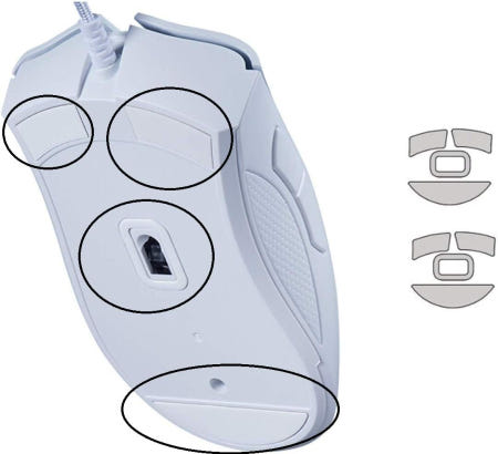 [해외]데스애더 에센셜용 마우스 발 패드 스케이트 (2팩)