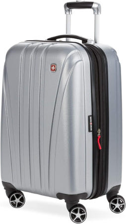 [해외]스피너 휠 실버 휴대용 19인치가 포함된 SwissGear 7585 하드사이드 확장형 러기지 Carry-On 19-Inch Silver