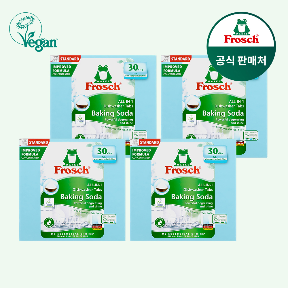 프로쉬 친환경 식기세척기세제 18g 30개입, 베이킹소다, 4개 제품 이미지