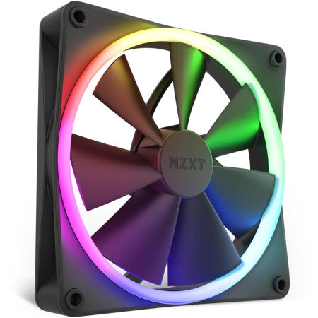 NZXT [해외]NZXT F140 RGB 팬 - RF-R14SF-B1 고급 조명 커스터마이징 속삭이는 조용한 냉각 싱글(팬 및 컨트롤러 필요 없음) 140mm 블랙 140mm Black R