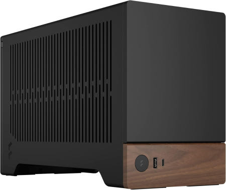 Fractal Design 프랙탈 디자인 테라 그래파이트 - 우드 월넛 전면 패널 소형 폼 팩터 Mini ITX 게이밍 케이스 – PCIe 4.0 라이저 케이블 USB Type-C 아노다이징 Graphite