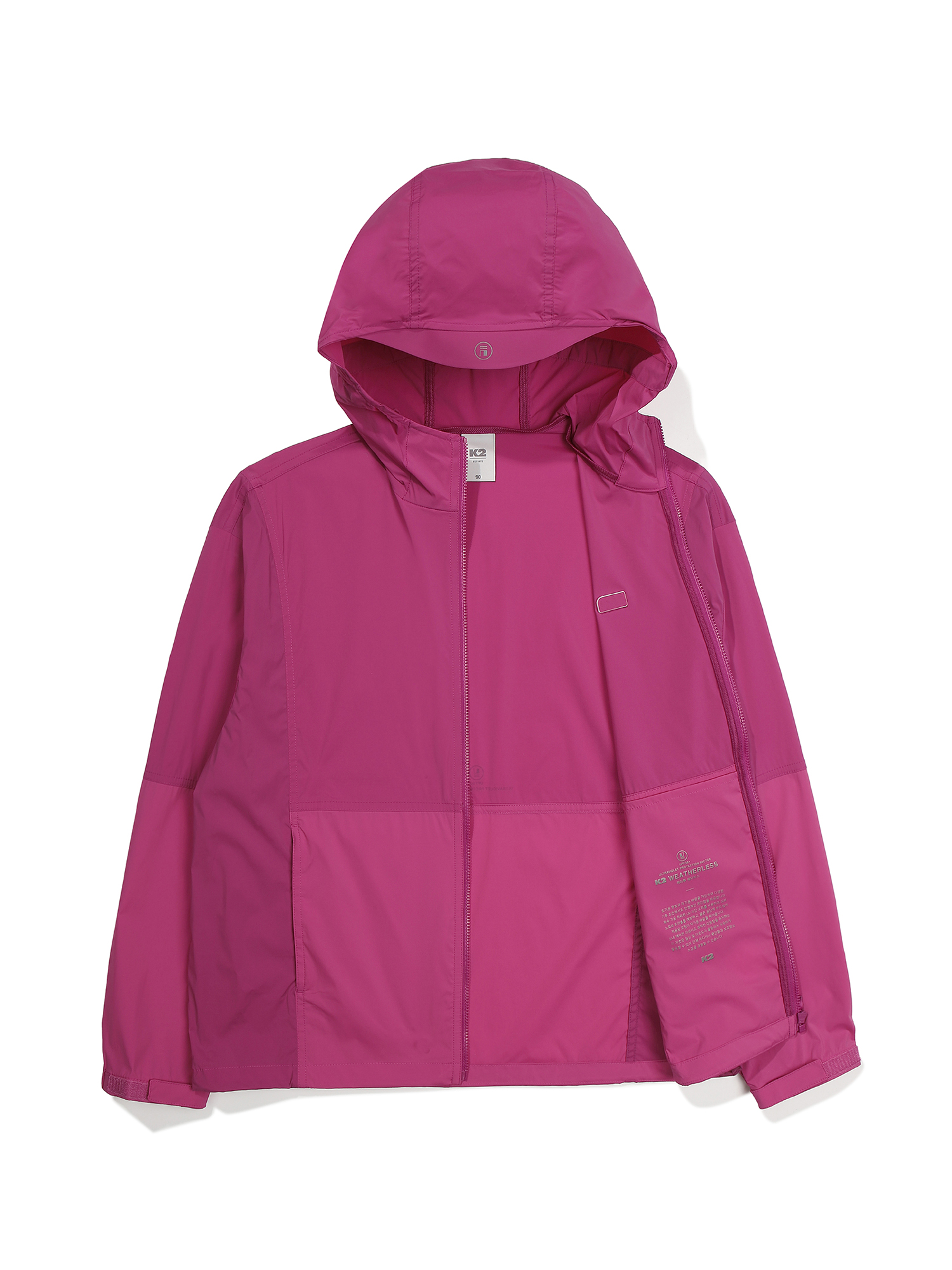 [본사직영] K2 여성 웨더리스(WEATHERLESS) 바이저 (VISOR) 바람막이 자켓 W Magenta KWM25142M2 - 상세 이미지 3