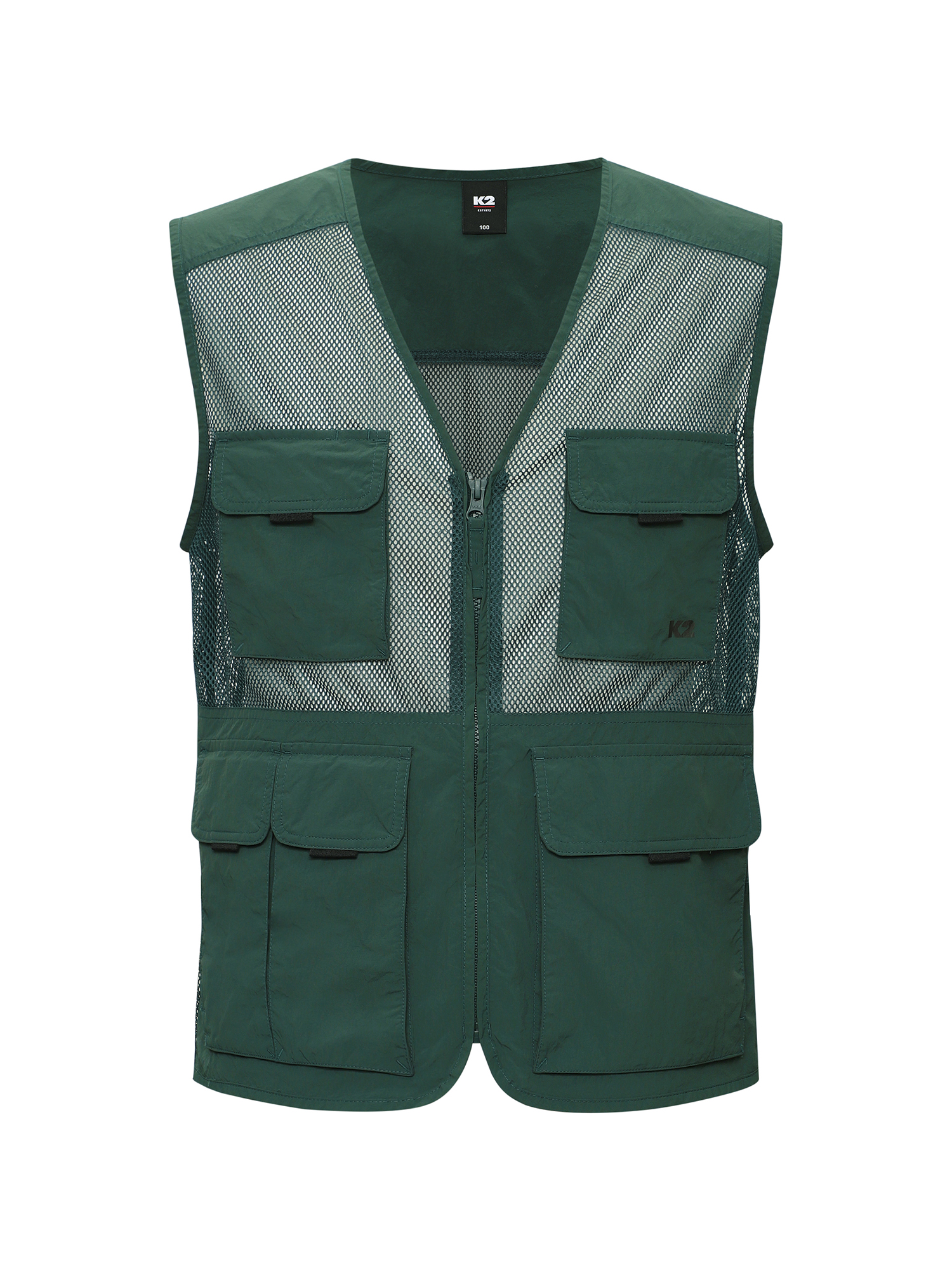 [본사직영] K2 남성 FLYHIKE 유틸리티 V넥 메쉬 베스트 Dark Green KMM25627G9 - 상품 이미지