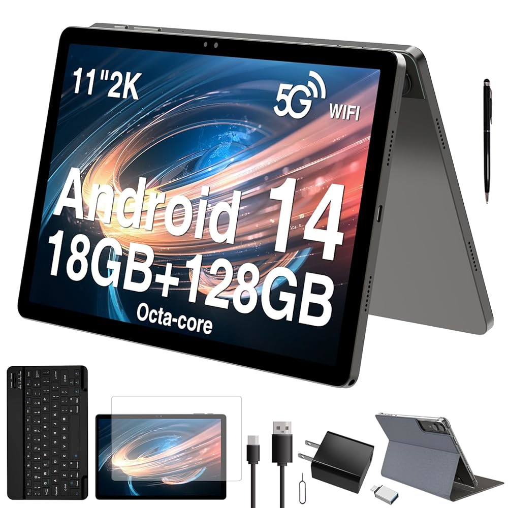 2026 최신 11인치 안드로이드 14 확장 코어, 쿼드 ROM, 디스플레이, 가능, 태블릿 13MP+5MP+5MP GPS, 18GB ID, 카메라, 9000mAh 옥타 배터리, - 상품 이미지