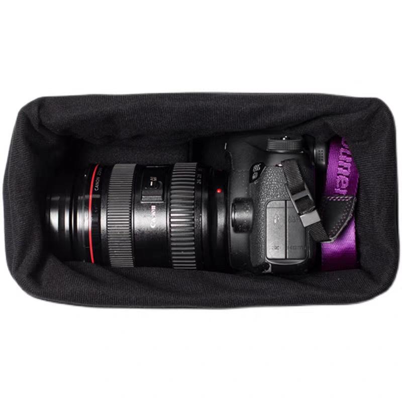 가방 여행용 DSLR 쿠션칸막이 액션캠 수납 슬링백 블루 두꺼운 로프 스트랩 포함 - 상세 이미지 3