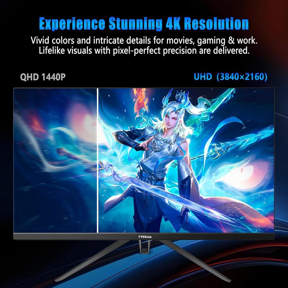 FYHXele 28인치 4K UHD 게이밍 PC sRGB, 모니터, 블루라이트 마운트, 100 FreeSync/G-Sync, 모니터 144Hz 1m, 사무실, VESA IPS 필터 - 상세 이미지 2